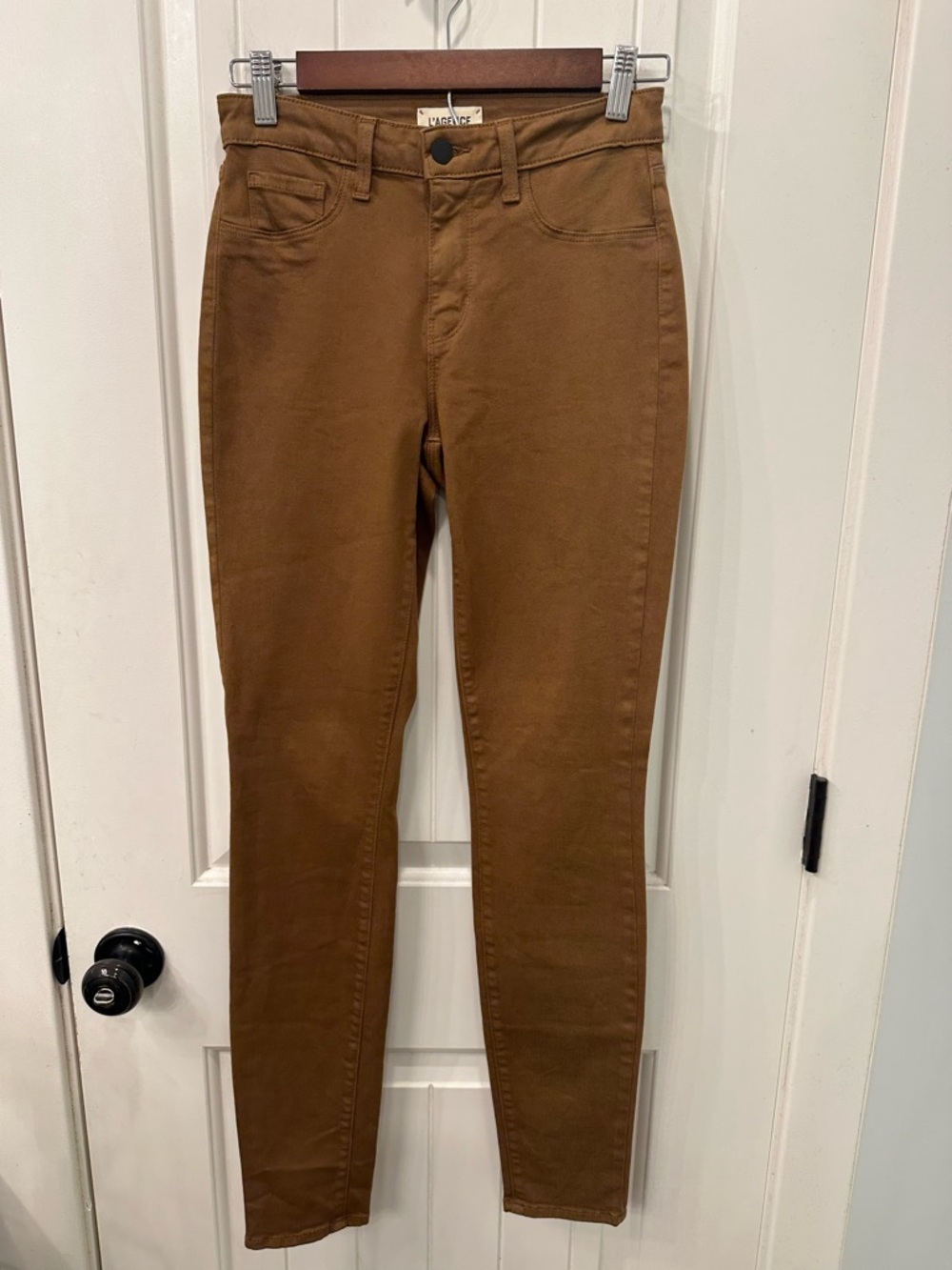 L'AGENCE High Rise Skinny Marguerite Jeans Brown Cedar Size 25
